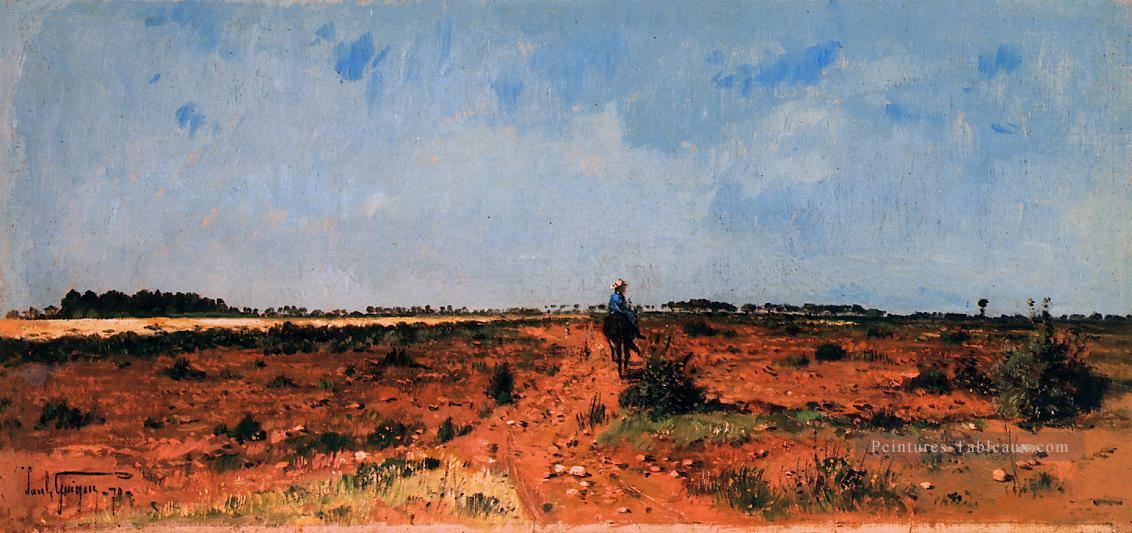 Une branche de la Durance pendant le paysage de la sécheresse Paul Camille Guigou Peintures à l'huile